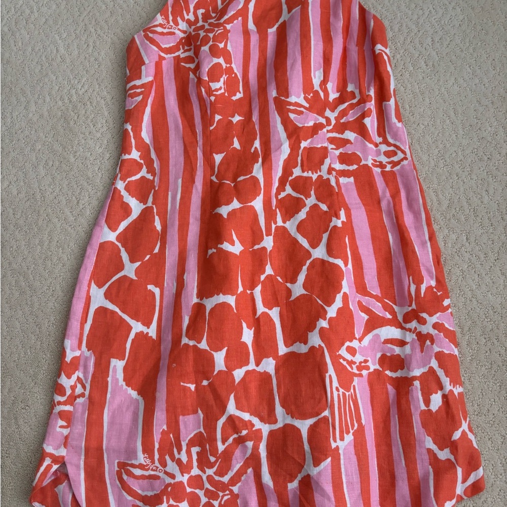 Lilly Pulitzer Coral and Pink Floral Stripe Mini Dress